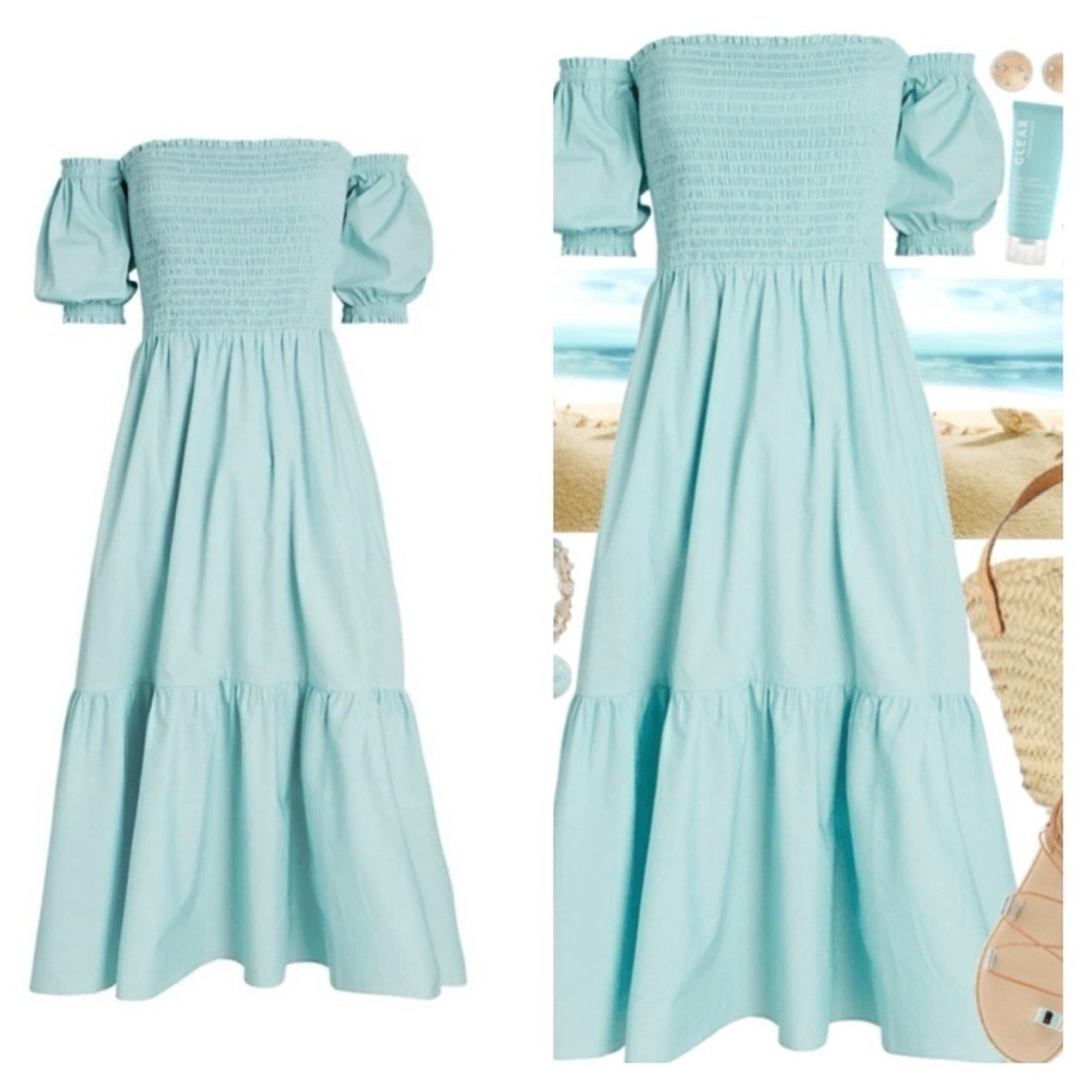 INTERMIX
Aubrey Smocked Poplin Midi Dress size S/P